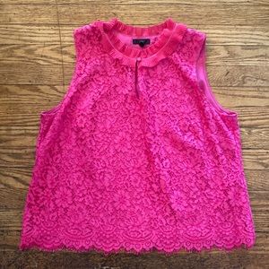 J Crew Hot Pink Lace Top